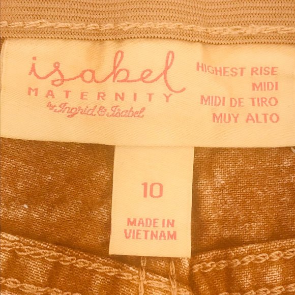Isabel Maternity Ingrid/Isabel Women's Size 10 Side Panel Brown Carpenter Short - Picture 5 of 16